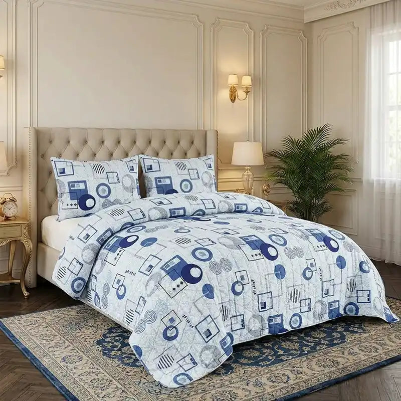 Premium Moderna Quilted Printed Bedspread Set - PQS20