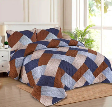 Premium Fusion Quilted Printed Bedspread Set - PQS17