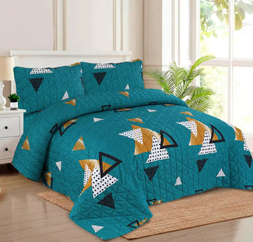 Premium Emerald Quilted Printed Bedspread Set - PQS18