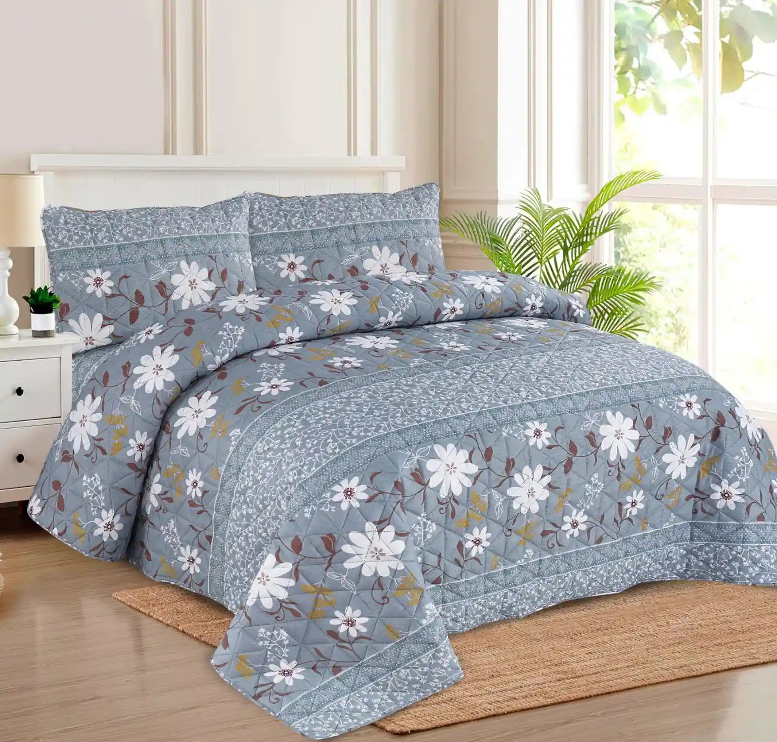 Premium Adorn Quilted Printed Bedspread Set - PQS19