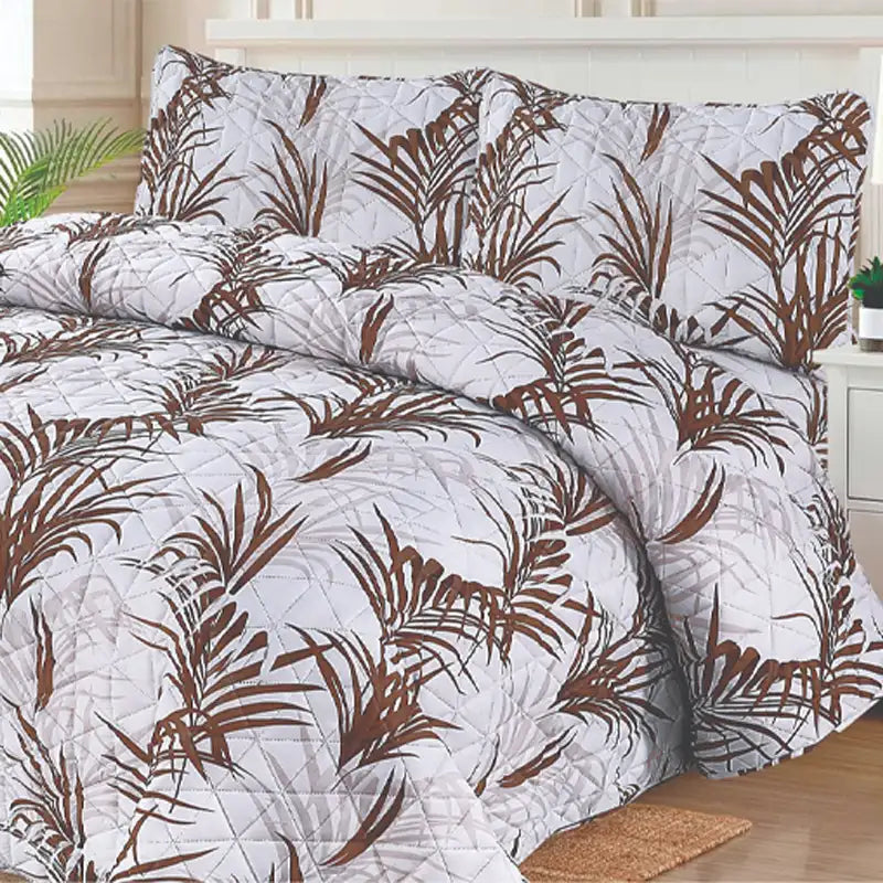 Premium Oasis Quilted Printed Bedspread Set - PQS28