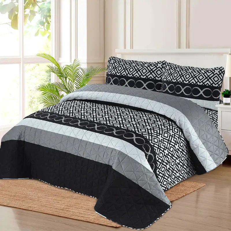 Premium Sterling Quilted Printed Bedspread Set - PQS31