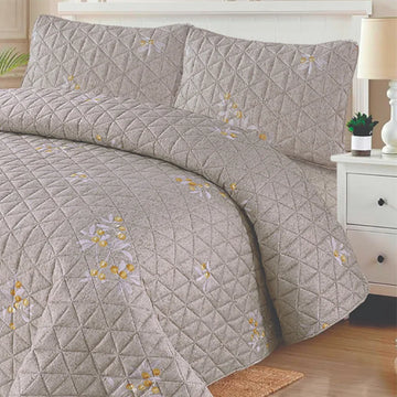 Premium Sable Quilted Printed Bedspread Set - PQS33