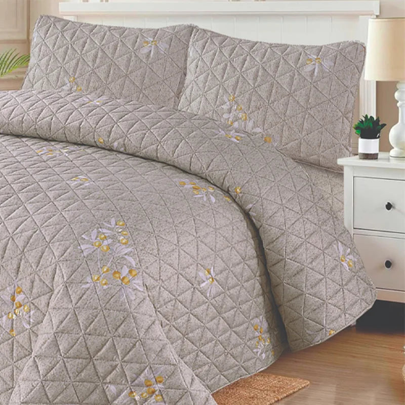 Premium Sable Quilted Printed Bedspread Set - PQS33
