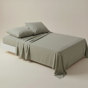 Luxury Light Brown Dyed Bed Sheet Set - 3 Pcs
