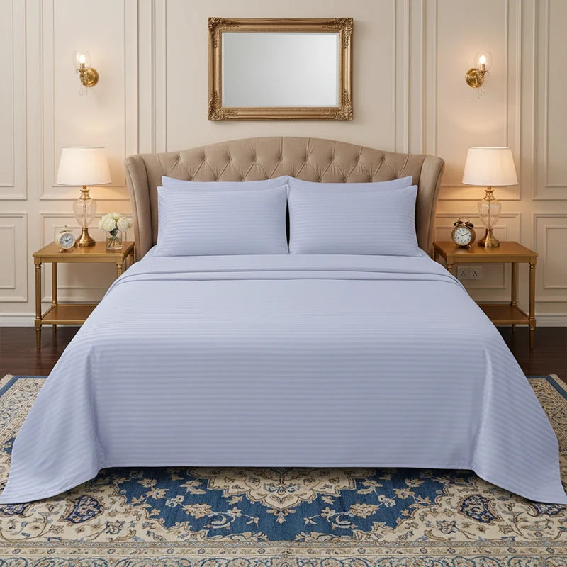 Luxury Lilac Stripe - Bed Sheet Set - 3 Pcs
