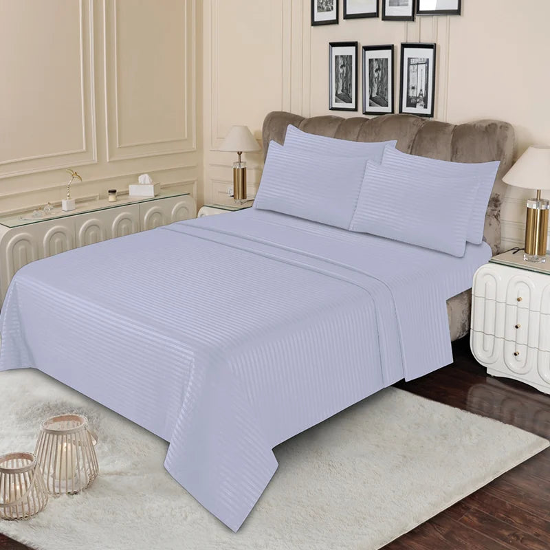 Luxury Lilac Stripe - Bed Sheet Set - 3 Pcs