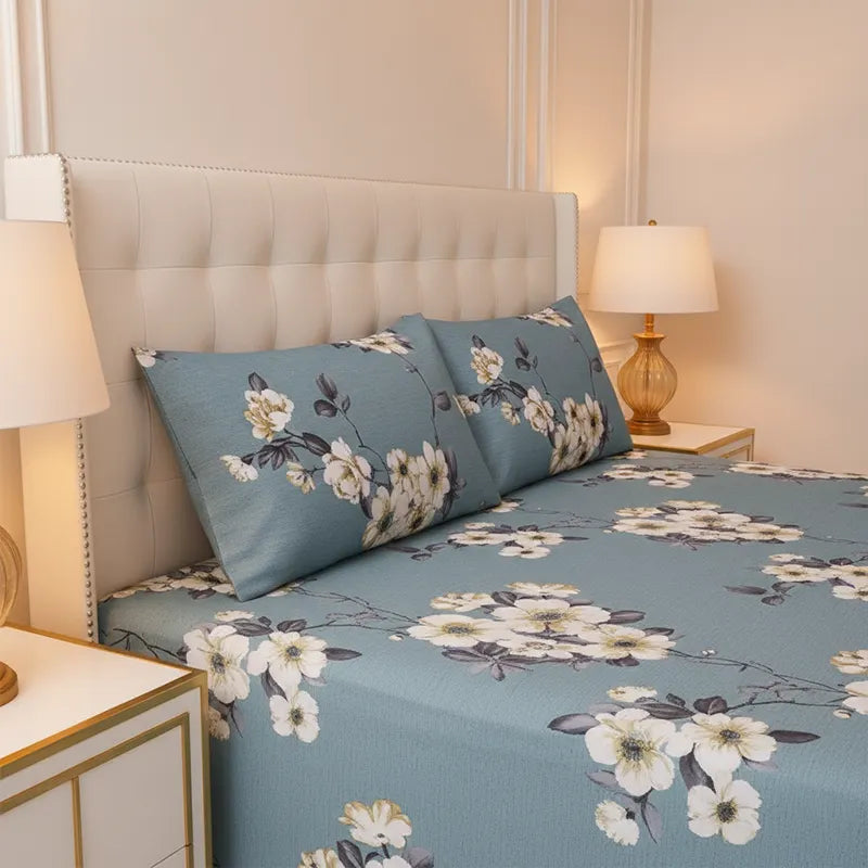 PREMIUM AZURE SUPER KING SHEET SET - 3 PCS