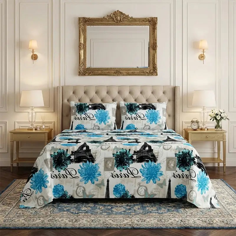 PREMIUM AZURE SUPER KING SHEET SET - 3 PCS